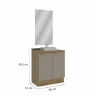 Gabinete Para Banheiro 2 Portas Com Tampo Botanic Nogueira/fe