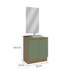 Gabinete Para Banheiro 2 Portas Com Tampo Botanic Nogueira/ve