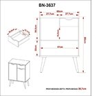 Gabinete Para Banheiro 2 Portas E 1 Gaveta Bn3637 Amêndoa