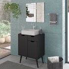 Gabinete Para Banheiro 2 Portas E 1 Gaveta Bn3637 Preto