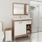 Gabinete Para Banheiro 2 Portas Gaveta Nichos Ozini Móveis