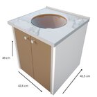 Gabinete Para Banheiro 42cm Fenix Marmo Bege/branco
