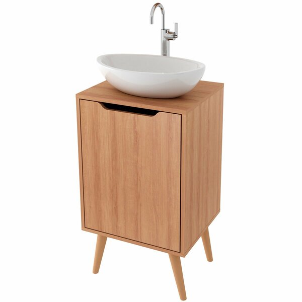 Gabinete Para Banheiro 45 Cm Cuba Redonda 1 Porta Retrô Amênd