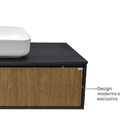 Gabinete para Banheiro 45x120x45cm Preto e Marrom Dubbo Venturi