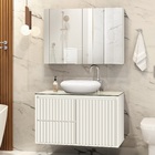 Gabinete para Banheiro 45x80x40cm Branco Ripado Astral Design