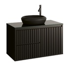 Gabinete para Banheiro 45x80x40cm Preto Ripado Astral Design