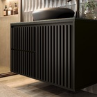 Gabinete para Banheiro 45x80x40cm Preto Ripado Astral Design