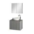 Gabinete para Banheiro 47x60x40cm Cinza Matte Ripado Astral Design