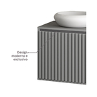 Gabinete para Banheiro 47x60x40cm Cinza Matte Ripado Astral Design