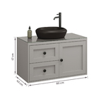 Gabinete para Banheiro 47x80x40cm Cinza Matte Provençal Astral Design