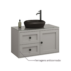 Gabinete para Banheiro 47x80x40cm Cinza Matte Provençal Astral Design