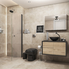 Gabinete para Banheiro 47x80x40cm Preto e Nature Industry Astral Design