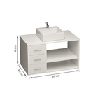 Gabinete para Banheiro 47x80x45cm Branco Nairóbi Venturi