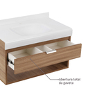 Gabinete para Banheiro com Cuba 48x70x40cm Marrom e Branco Lille 70 Bergan