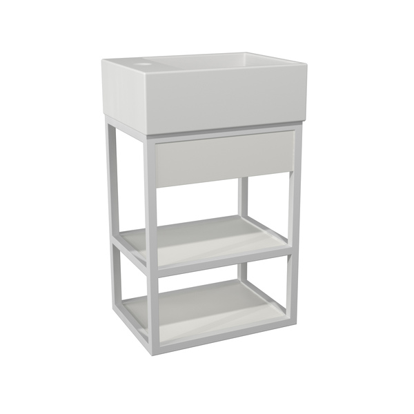 Gabinete para Banheiro com Cuba 50x40x30cm Branco Steel Wood Venturi