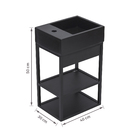 Gabinete para Banheiro com Cuba 50x40x30cm Preto Steel Venturi