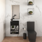 Gabinete para Banheiro com Cuba 50x40x30cm Preto Steel Venturi