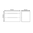 Gabinete para Banheiro com Cuba 52,5x79,5x43cm Grafite Jazz Mazzu