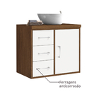 Gabinete para Banheiro com Espelho 52x60x40cm Freijo e Branco Sevilha Astral Design