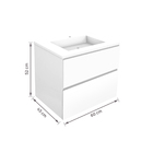 Gabinete para Banheiro com Cuba 52X60X45cm Branco Sisco Venturi