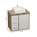 Gabinete para Banheiro 53x60x40cm Cabernet Luanda Venturi
