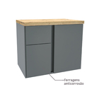 Gabinete para Banheiro 54x61x41cm Cinza Fosco Castellon Darabas Agardi