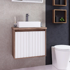 Gabinete para Banheiro 55,5x60x40,5cm Terracota e Branco Atenas 60 Darabas Agardi