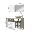 Gabinete para Banheiro com Espelho 55x80x40cm Brunelo Perfil 80 Astral Design