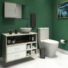 Gabinete para Banheiro com Espelho 55x80x40cm Brunelo Perfil 80 Astral Design