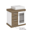 Gabinete para Banheiro com Cuba 58x60x40,5cm Terracota Imola Darabas Agardi