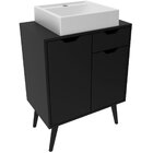 Gabinete Para Banheiro 60 Cm 2 Portas Com Cuba Meire Preto