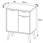 Gabinete Para Banheiro 60 Cm 2 Portas Com Cuba Meire Preto