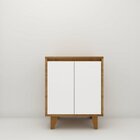 Gabinete Para Banheiro 60cm 2 Portas Anny Mazzu Ipê/branco