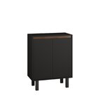 Gabinete Para Banheiro 60cm 2 Portas Celine  Preto/amadeirado