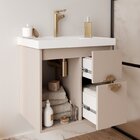 Gabinete Para Banheiro 60cm Com 1 Porta 2 Gavetas E Cuba De E