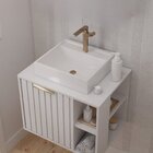 Gabinete Para Banheiro 60cm Com 1 Porta 2 Nichos E Cuba De So