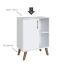 Gabinete Para Banheiro 60cm Com 1 Porta E 2 Prateleiras Ba305