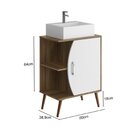 Gabinete Para Banheiro 60cm Com Pés Sem Cuba 1 Porta Ghana Br