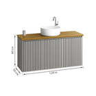 Gabinete para Banheiro 60x120x50cm Cinza Matt Conexion Astral Design