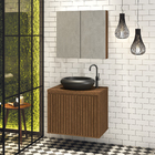 Gabinete para Banheiro 60x47x40cm Ripado Freijó Astral Design