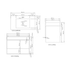 Gabinete para Banheiro com Cuba 60x80x45cm Branco Rennes Venturi