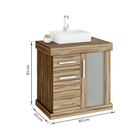 Gabinete para Banheiro 61x60x40cm Terracota Atacama Darabas Agardi