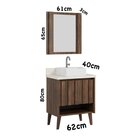Gabinete Para Banheiro 62cm Com Cuba Em Marmorite E Espelheir