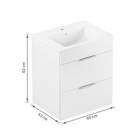 Gabinete para Banheiro com Cuba 62x65x43cm Branco Cube Celite