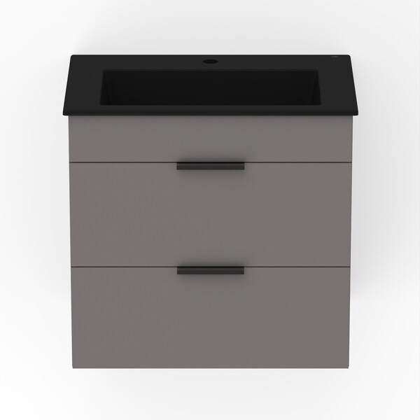 Gabinete para Banheiro 62x65x43cm Stone Matte Black Cube Celite