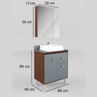 Gabinete Para Banheiro 65cm Com Cesto Roupa Lilies Móveis