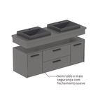 Gabinete para Banheiro com Cuba 67x120x37cm Stone Fancy Sensea