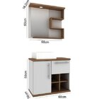 Gabinete Para Banheiro 70cm Com Cuba E Espelheira Veneza  Bra