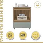Gabinete Para Banheiro 70cm Mdf Nesher Rainha Marrom Verde