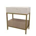 Gabinete para Banheiro 70x45x80cm Marmorizado Gold Madeirado Premium Bongut